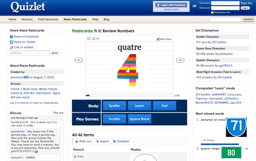 Quizlet - digital language learning